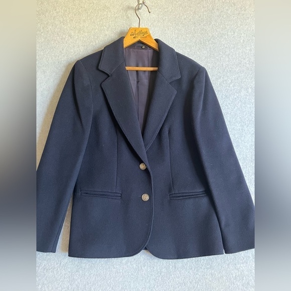 Gleneagles of Scotland cashmere wool blazer size 12 navy blue - Picture 1 of 11